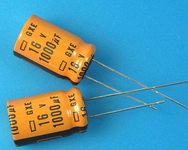 1000uF/16V - 125°C Nippon  GXE    kondenzátor elektrolytický high temperature, long life