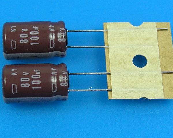 100uF/80V - 105°C Nippon  KY   kondenzátor elektrolytický, low ESR, long life