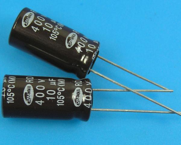 10uF/400V - 105°C Samwha RD   kondenzátor elektrolytický