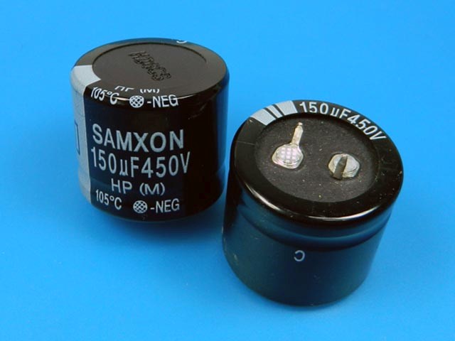 150uF/450V - 105°C Samxon HP   kondenzátor elektrolytický