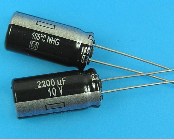 2200uF/10V - 105°C Panasonic  NHG  kondenzátor elektrolytický