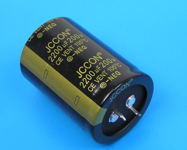 2200uF/200V - 105°C Jccon   kondenzátor elektrolytický, low ESR