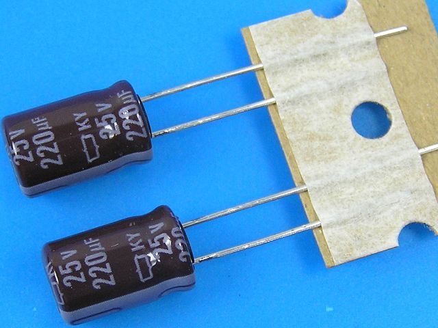 220uF/25V - 105°C Nippon  KY   kondenzátor elektrolytický, low ESR, long life
