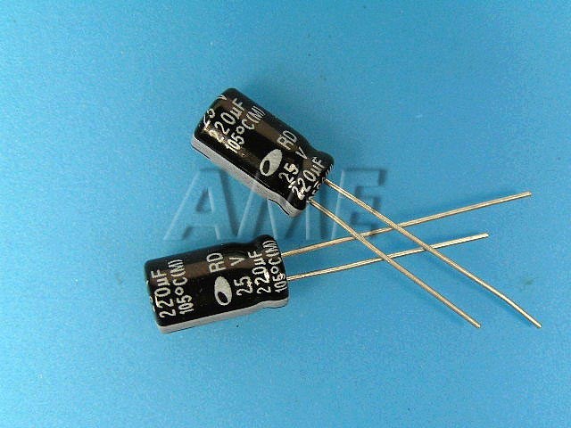 220uF/25V - 105°C Samwha RD   kondenzátor elektrolytický