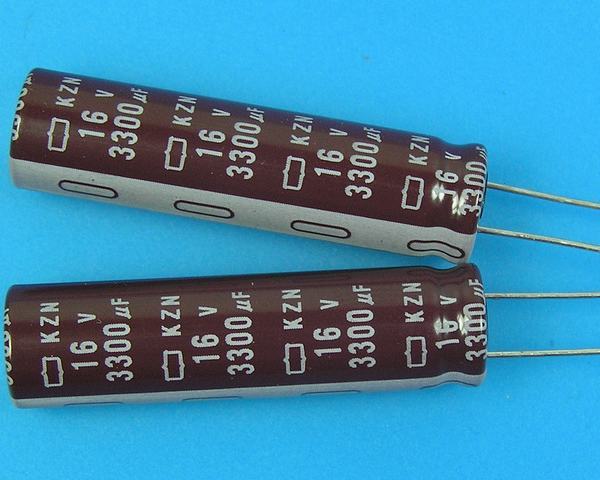 3300uF/16V - 105°C Nippon  KZN kondenzátor elektrolytický, low ESR, long life, high ripple current