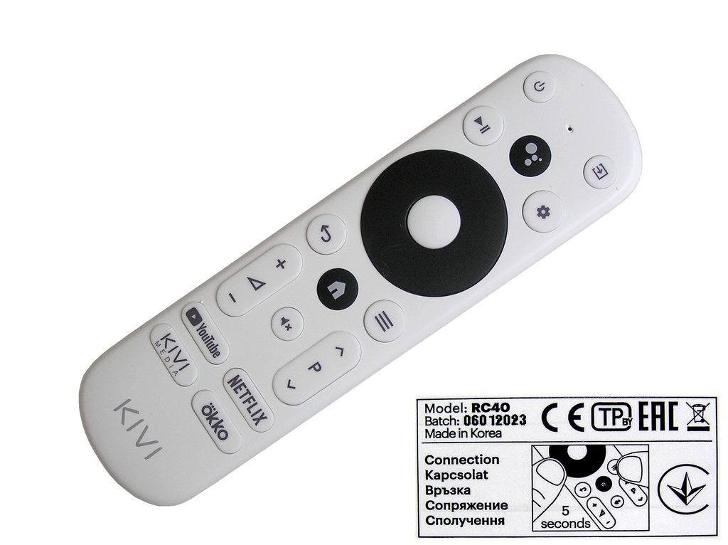 40F750NB Dálkový ovladač KIVI originální RC40 / 06012023