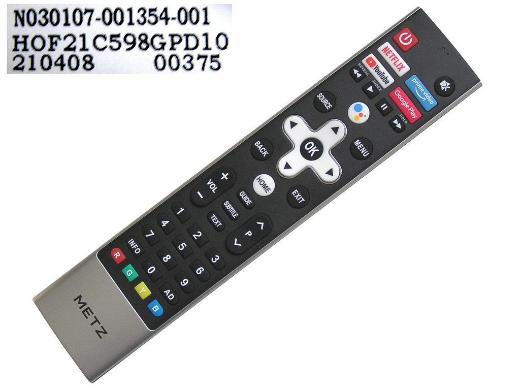 43MUC7000Z, 50MUC7000Z, 55MUC7000Z Dálkový ovladač Metz originální N030107-001354-001