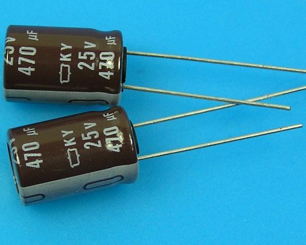 470uF/25V - 105°C Nippon  KY   kondenzátor elektrolytický, low ESR, long life