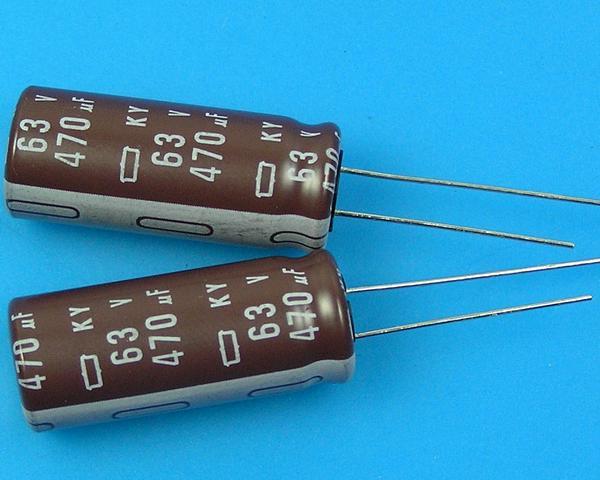 470uF/63V - 105°C Nippon  KY   kondenzátor elektrolytický, low ESR, long life