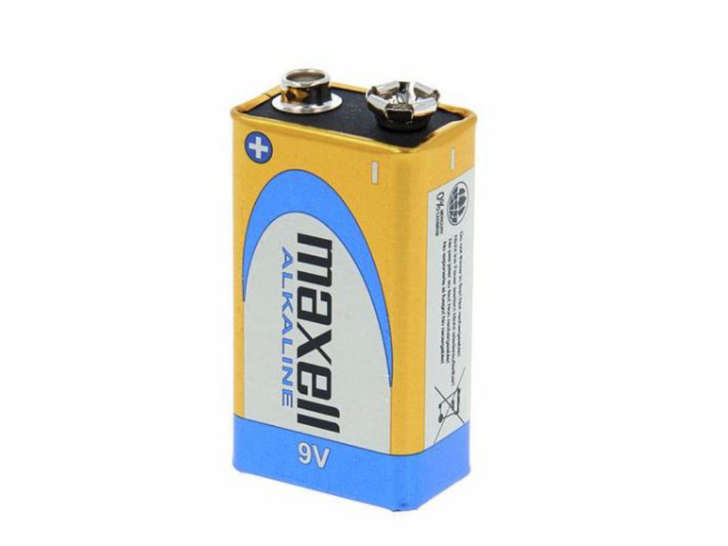 9V Baterie  Maxell - 6F22 / 6LR61 alkalická baterie 