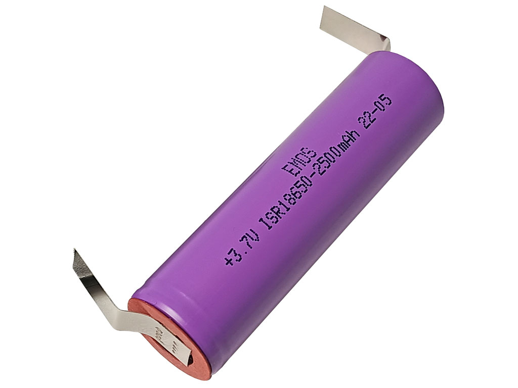 Akumulátor 3,6V / 2500mAh EMOS ISR18650, s pájecími vývody "U"