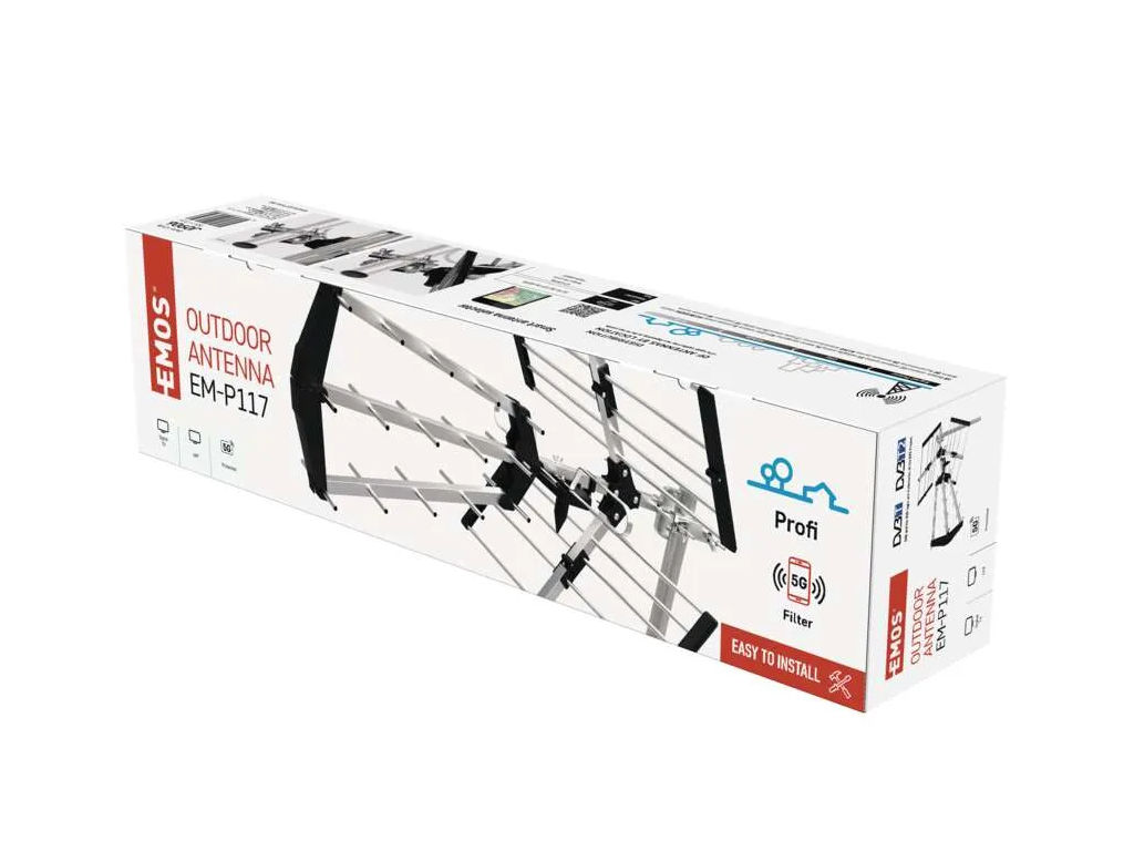 Anténa venkovní PROFI EM-P117, DVB-T2, filtr LTE / 4G / 5G