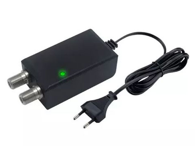 Anténní napaječ 12V / 300mA Geti GAS300 s výhybkou pro antenní zesilovač - konektor F / F