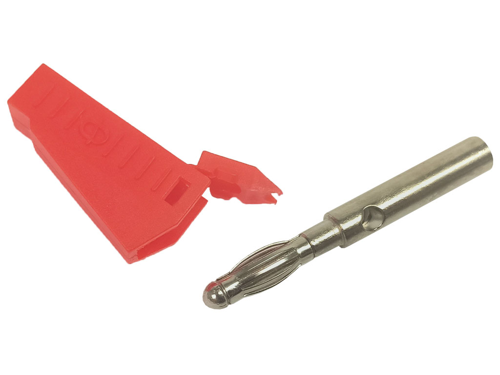 Banánek letovací se zdířkou sada 2ks čevený / rudý 