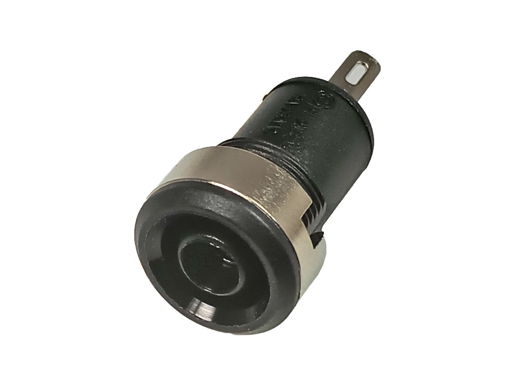 Banánek zdířka panelová samostatná 10A - černá   BC-124/B