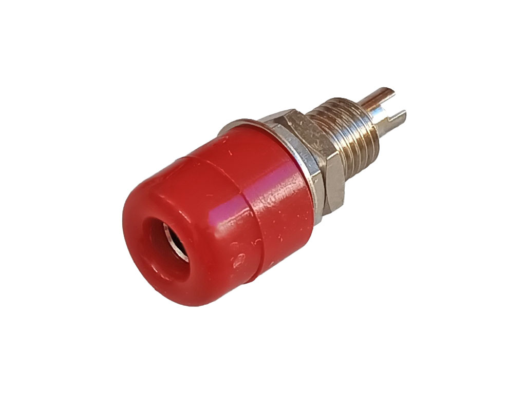 Banánek zdířka panelová samostatná 32A - rudá ( červená )  IBU401-RT