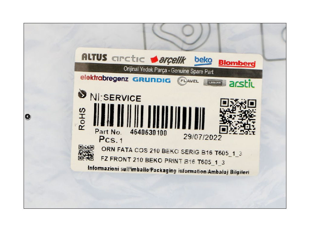 Čelo šuplíku chladničky, 4638280600 ARCELIK / BEKO