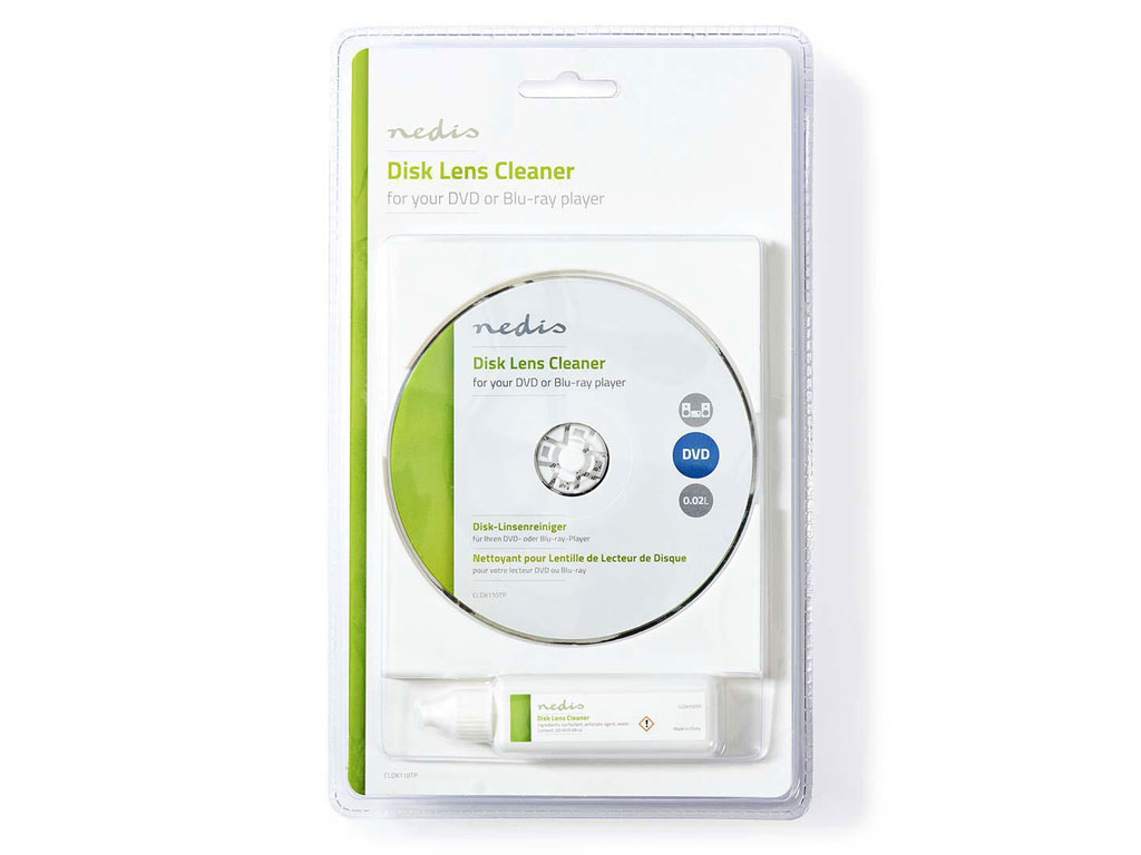 DVD / Blue-ray disk čistící s kapalinou Nedis CLDK110TP