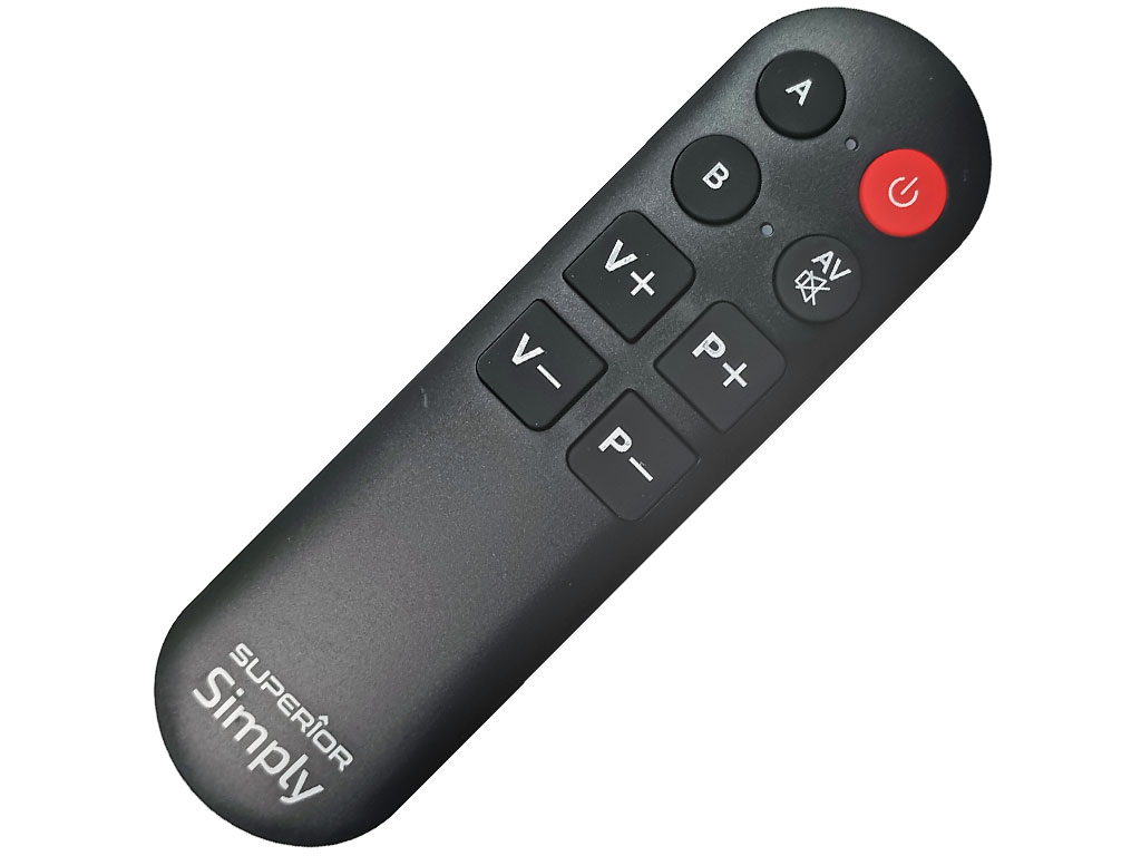 Dálkový ovladač Superior Simply - jednoduchý univerzální dálkový ovladač pro TV, satelit a DVB-T2, ideální pro hotely a seniory