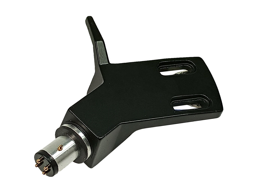 Držák přenosky GRAMO (headshell) černý s bajonetem pro standardní rozteč montáže 0,5" pod úhlem 20 st.