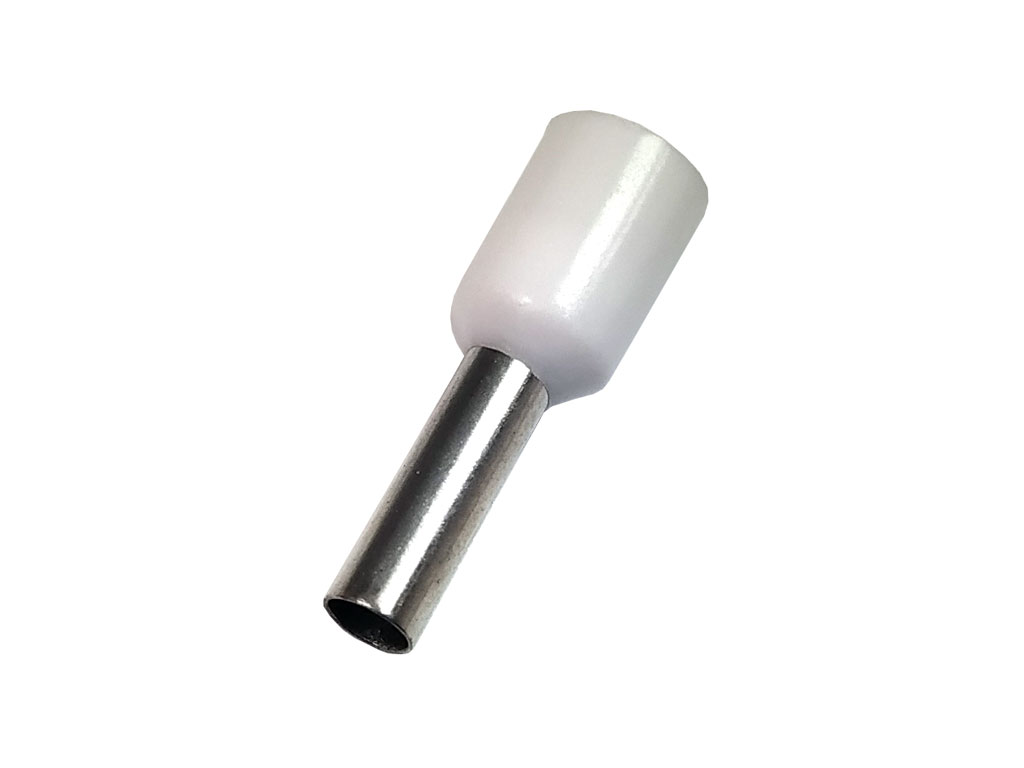 Dutinka krimpovací, trubičková koncovka izolovaná - bílá 2.5 mm², balení 10ks