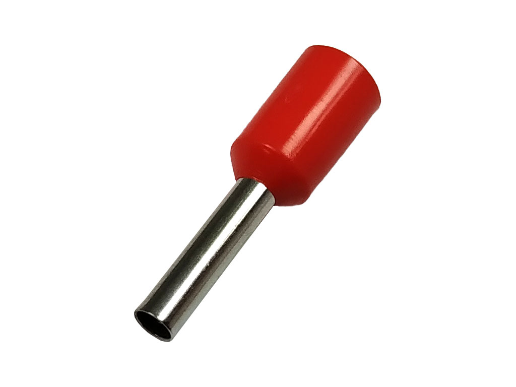 Dutinka krimpovací, trubičková koncovka izolovaná - červená 1.5 mm², balení 10ks