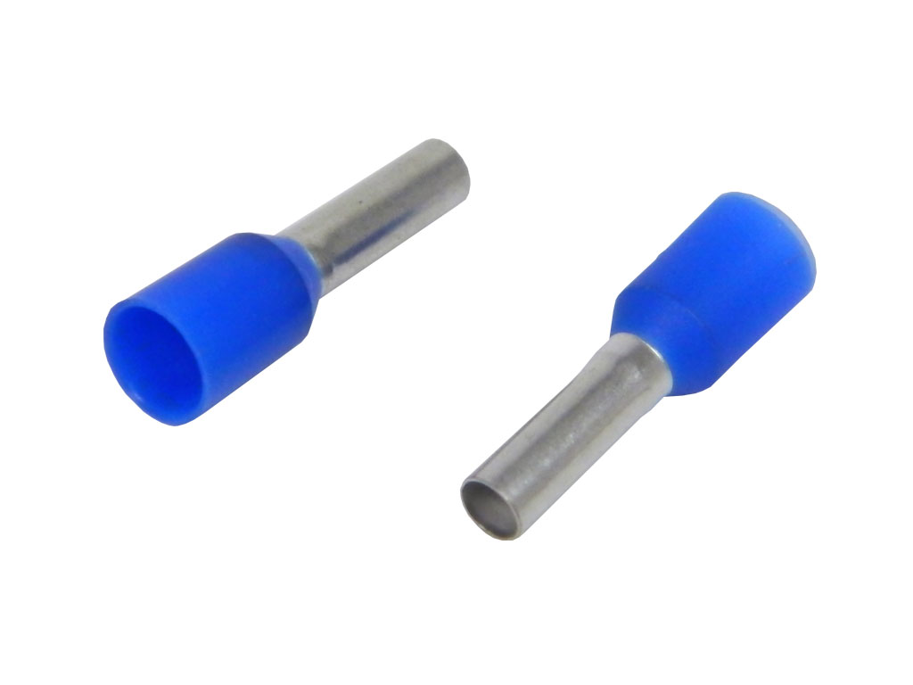 Dutinka krimpovací, trubičková koncovka izolovaná - modrá 2.5 mm²
