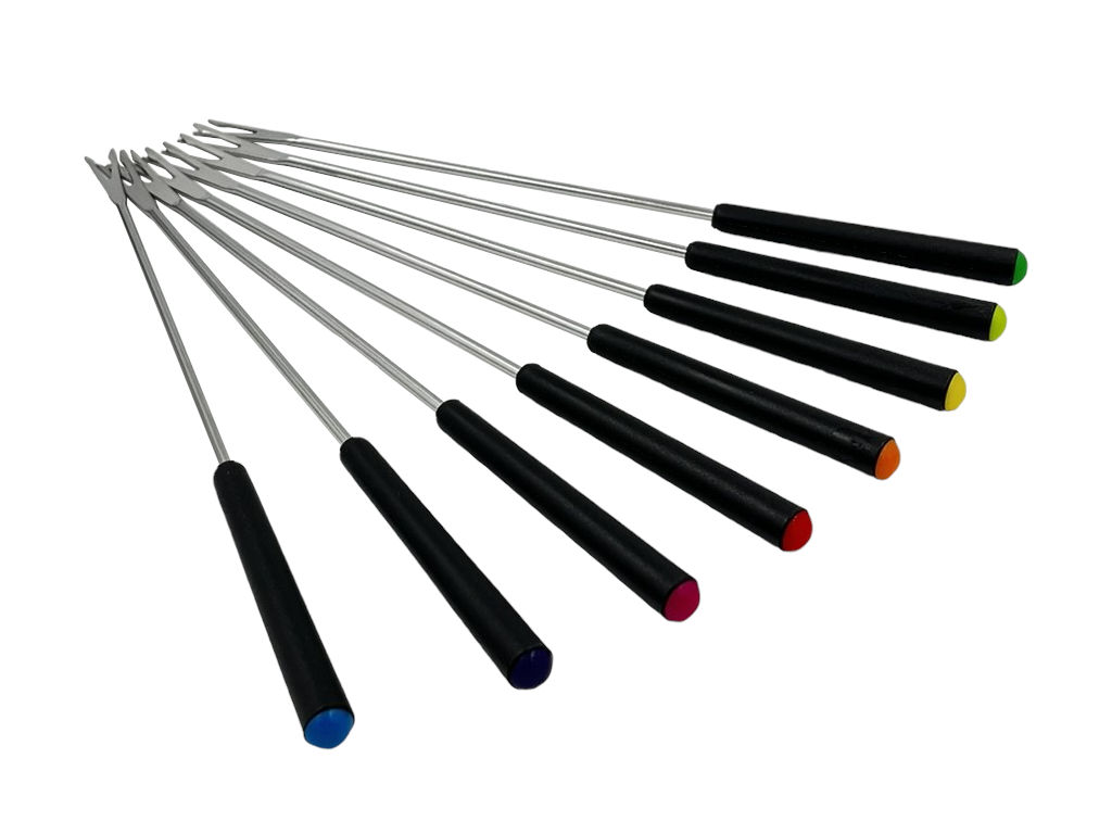 Fondue sada vidliček 8 ks s barevnou koncovkou, TS-01020020