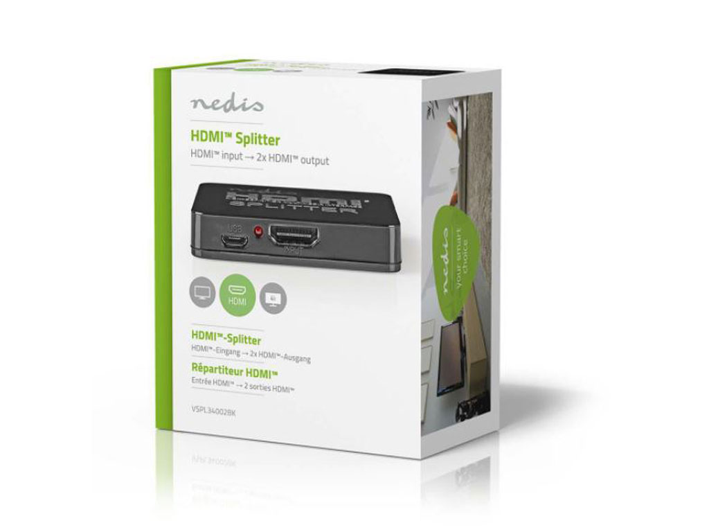 HDMI Splitter HDMI > 2x HDMI 4K 30Hz VSPL34002BK Nedis