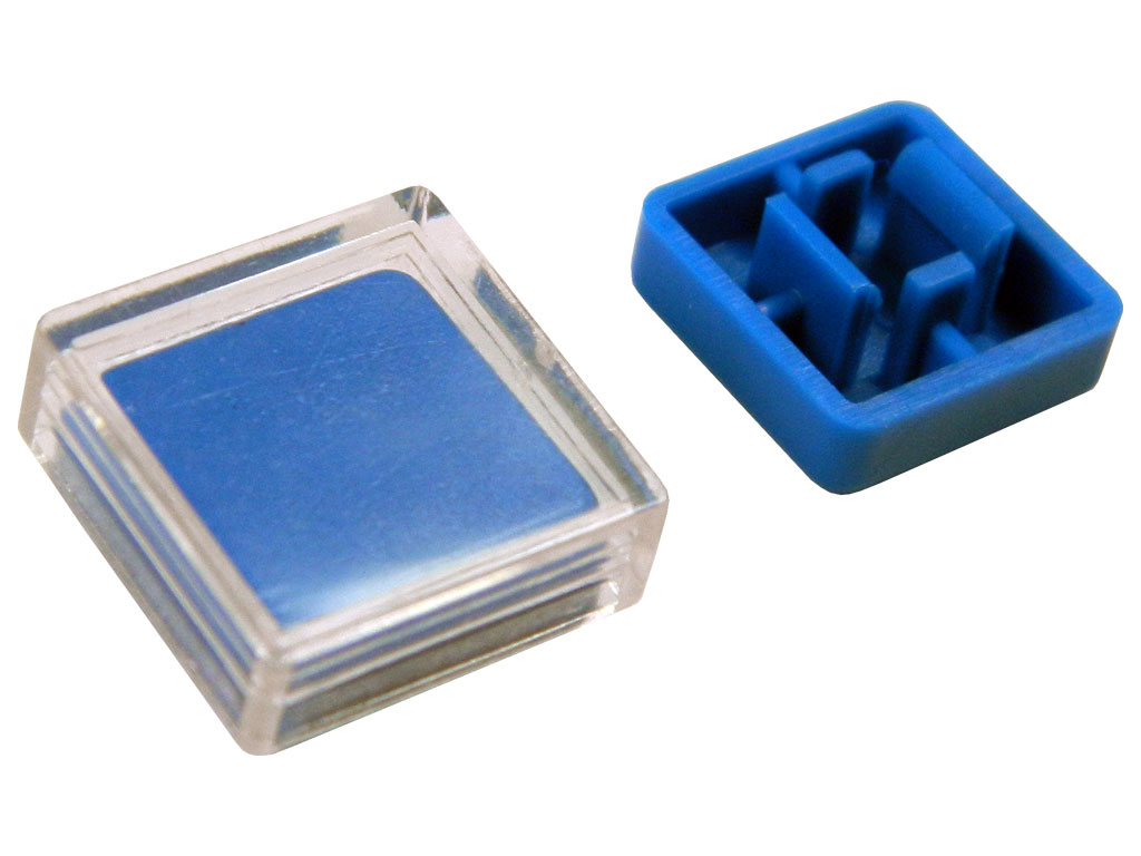 Hmatník čtvercový modrý pro mikrospínač B3F-4055, B3FS-4055P 