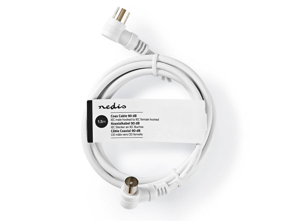 Kabel antenní - účastnická šňůra - 1.5m - bílý úhlový CSGT40100WT15