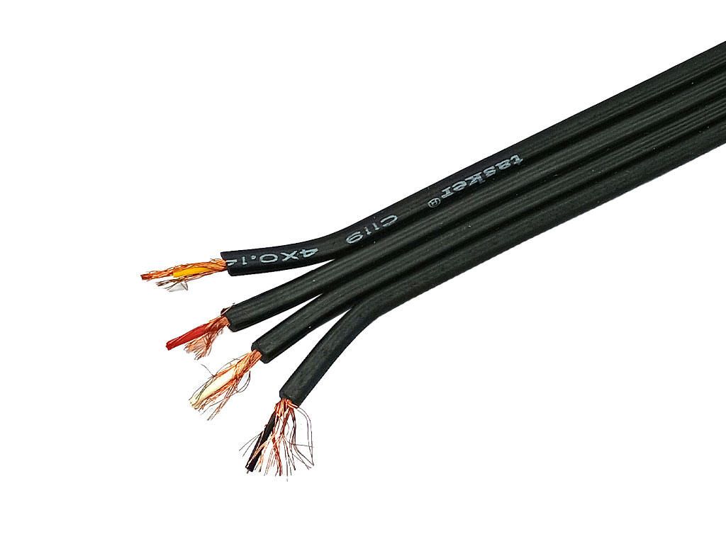 Kabel audio plochý – metráž, TAS-C119, čtyřlinka stíněná 4 x 0.14mm2