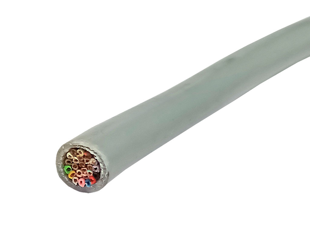 Kabel kulatý vícežilový, šedý, HELUKABEL 18015, LIYY 24 x 0.14mm2, Cu, nestíněný