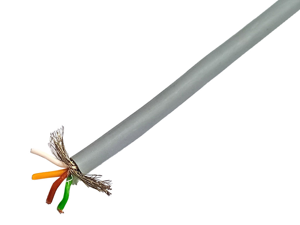 Kabel kulatý vícežilový, šedý, HELUKABEL 20003, LIYCY 4 x 0.14mm2, Cu, 1x stíněný