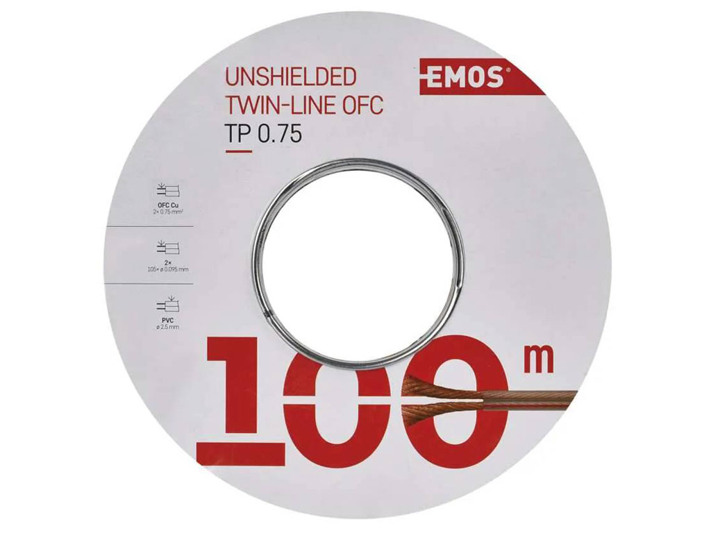 Kabel  - metráž dvojlinka 2 x 0.75 mm - OFC CU vodiče
