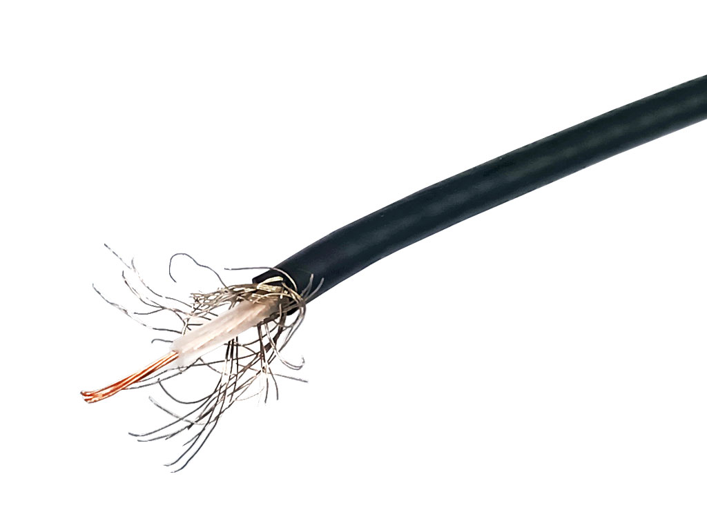 Kabel - metráž, koaxiální kabel RG174/U , 50 Ohm černý 