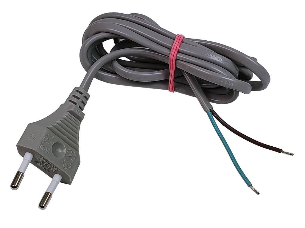 Kabel napájecí Flexo šňůra PVC 2 x 0.75mm2 1.75m šedá