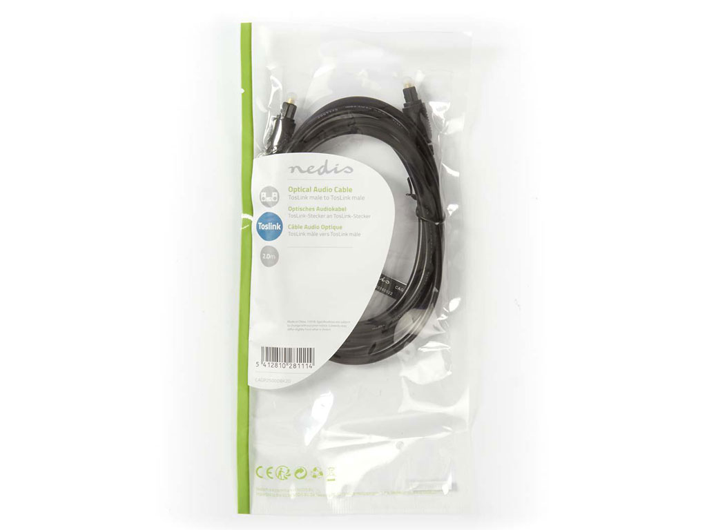 Kabel optický TOSLINK  2m Nedis CAGL25000BK20