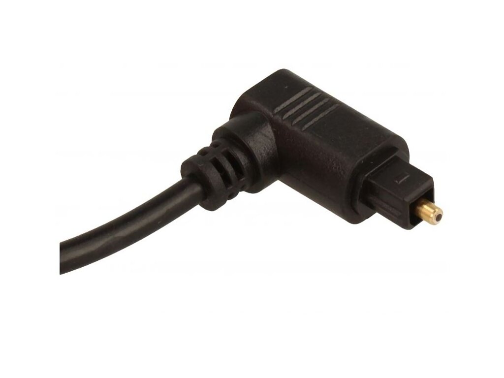 Kabel optický TOSLINK 2m zahntý o 90 st.