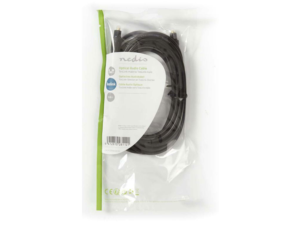 Kabel optický TOSLINK  3m Nedis CAGL25000BK30