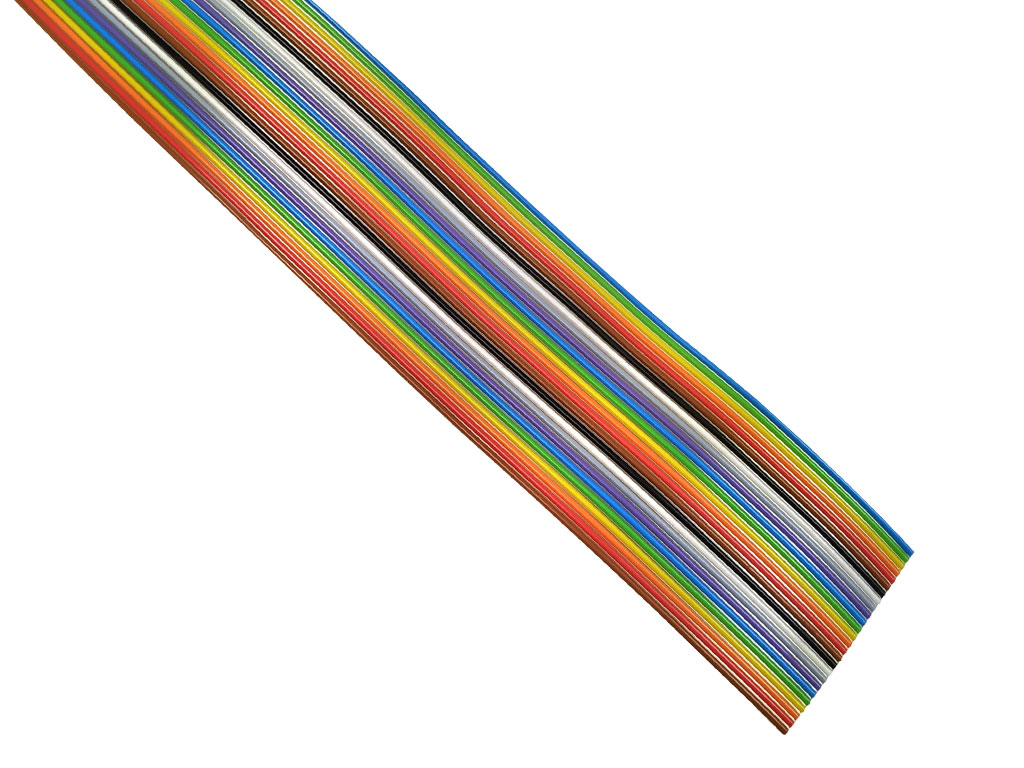Kabel plochý vícežilový, barevný, 26x28AWG, Cu, nestíněný