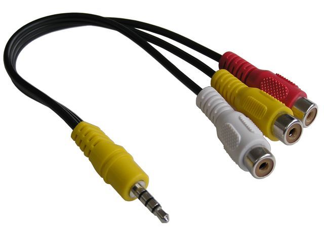Kabel redukce 3.5mm jack 4 polový / 3xCINCH  2xAudio+Video 0.2m  Vestel / Panasonic 3006971