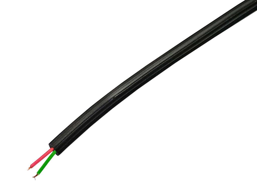 Kabel telefonní plochý – metráž, AWG28, 2 žíly, černý