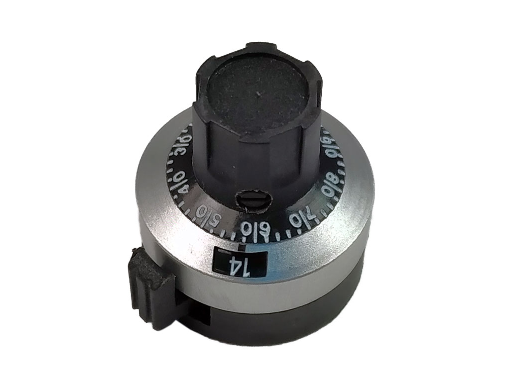 Knoflík na potenciometr s mechanickým analog. počítadlem, 15otáček, pro potenc. řady 534