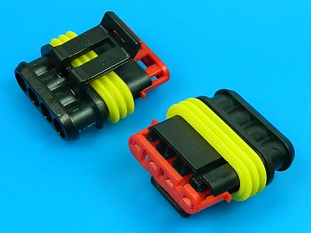 Konektor AMP Superseal 1,5 SRS se zámkem 4 PIN SRS1,5/F04 0282088-1 