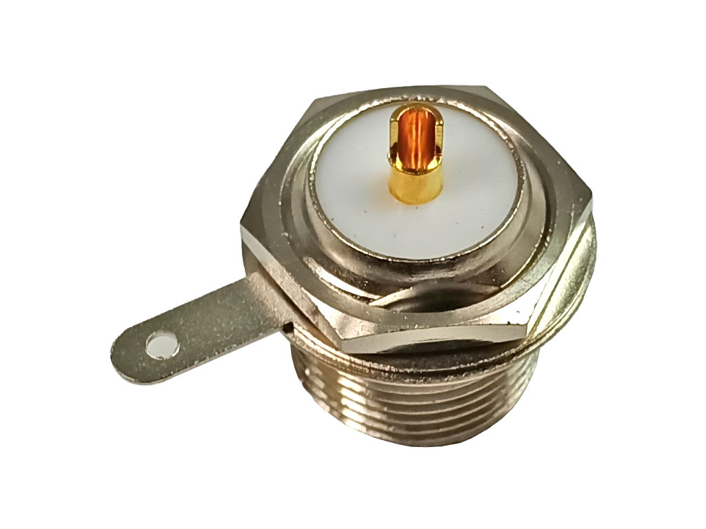 Konektor UHF panelový s maticí, pájecí - samice