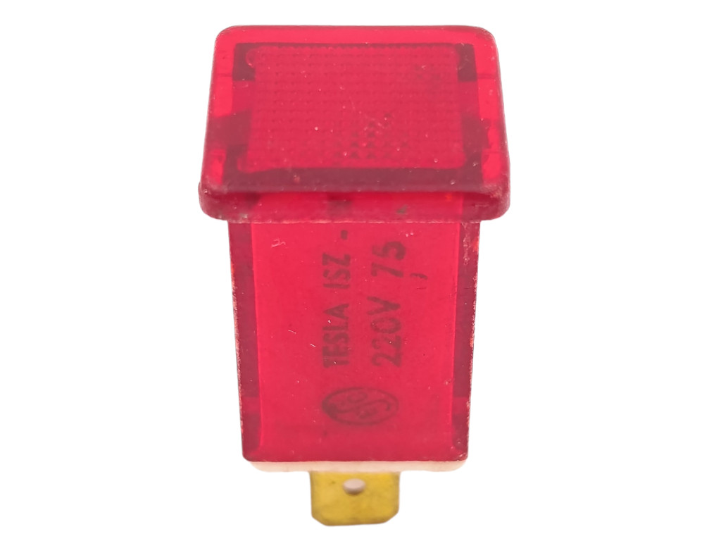 Kontrolka, doutnavka TESLA - ISZ 70 701, 220V hranatá - červená