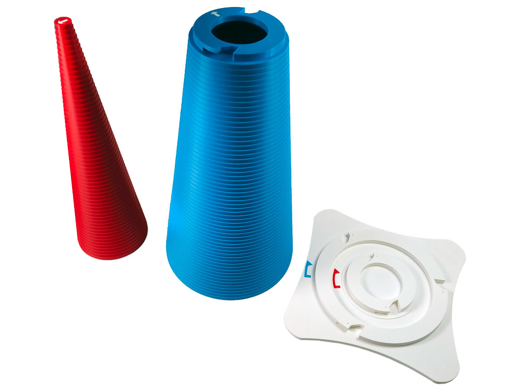 Kužel na měření řemínků, vnitřní průměr 12mm - 129mm, plastový 3D