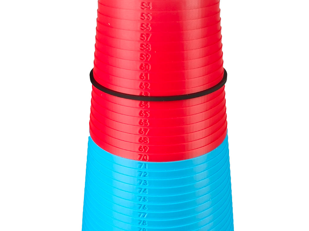 Kužel na měření řemínků, vnitřní průměr 12mm - 129mm, plastový 3D