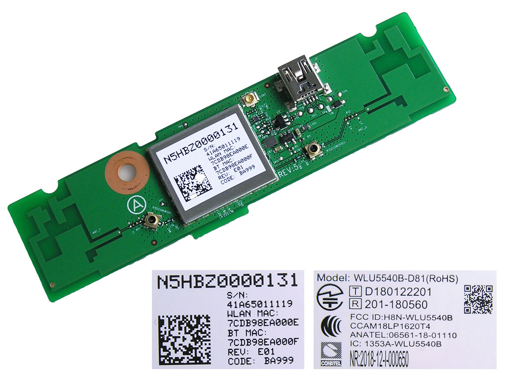 LCD LED modul WiFi  Panasonic WLU5540B-D81 / Panasonic network-WIFI module N5HBZ0000131